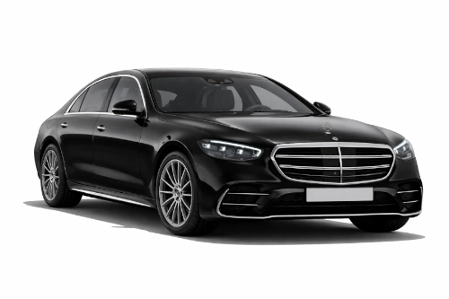 Schwarze Mercedes S-Klasse Limousine aus dem Fuhrpark von Frankfurt Luxury Drive
